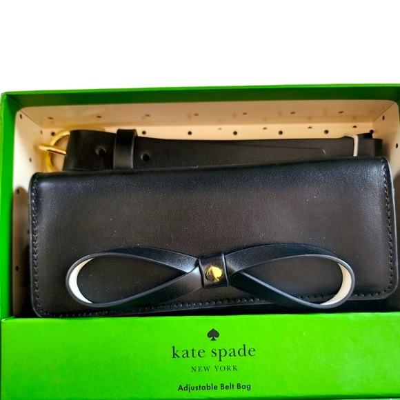 New Kate Spade Black Bow Belt Bag - Picture 7 of 11